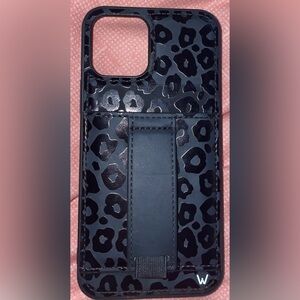 Black Leopard Print Walli Cell Phone Case for iPhone 12